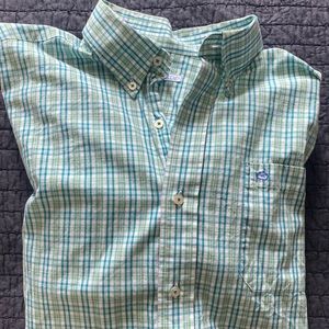 Blue and Green Plaid Souther Tide Button Up Medium